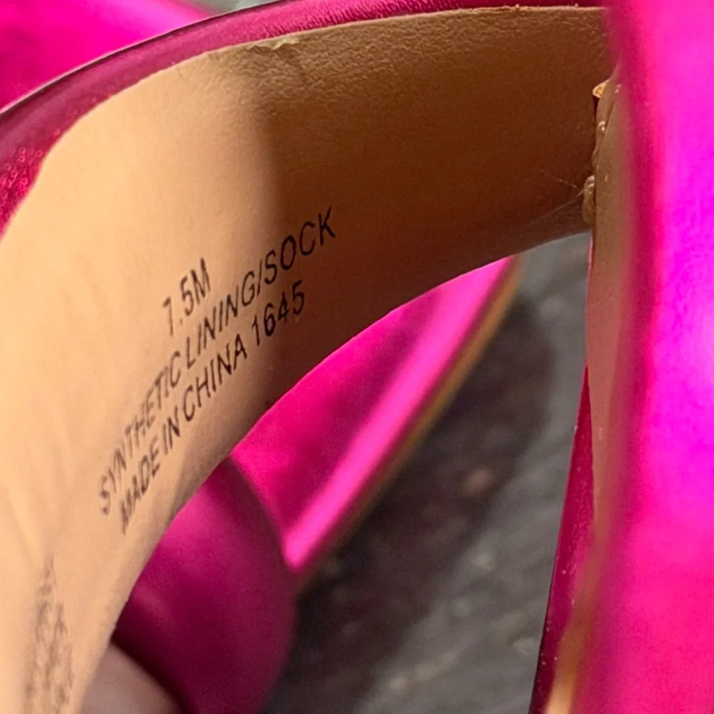 Steve Madden Partay Stilleto Sandals Heels Pink Metal Womens 7.5